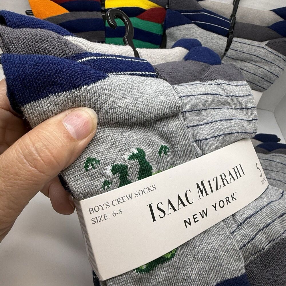Isaac Mizrahi New York 5 Pack Boys Crew Socks Sz 6-8 Bundle Lot Of 4 Packs New - Picture 5 of 6